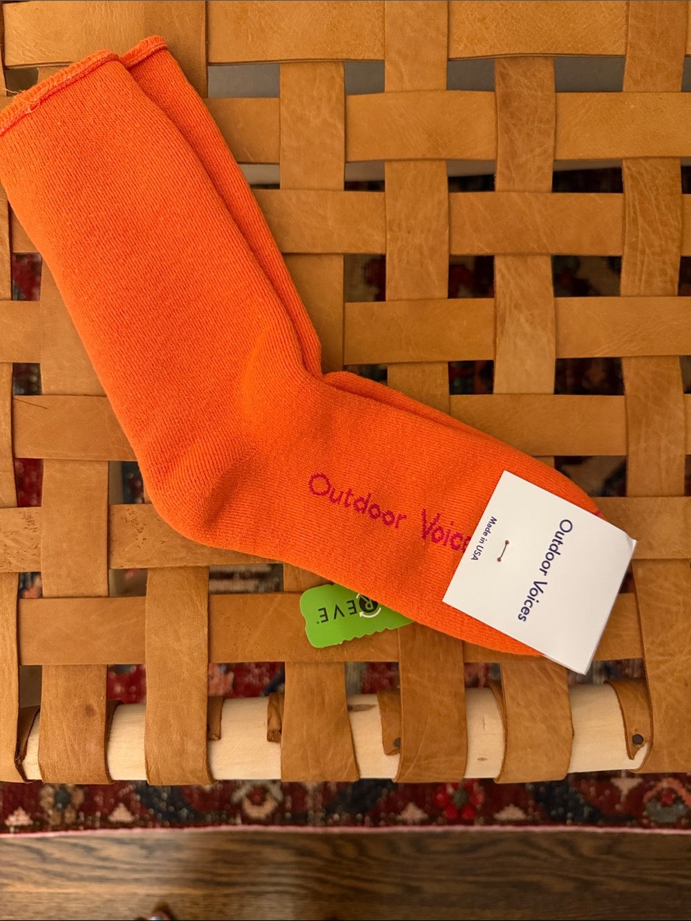 Outdoor Voices Crew Socks – Orange – S/M (Men's 6-8.5, Women's 7-9.5)